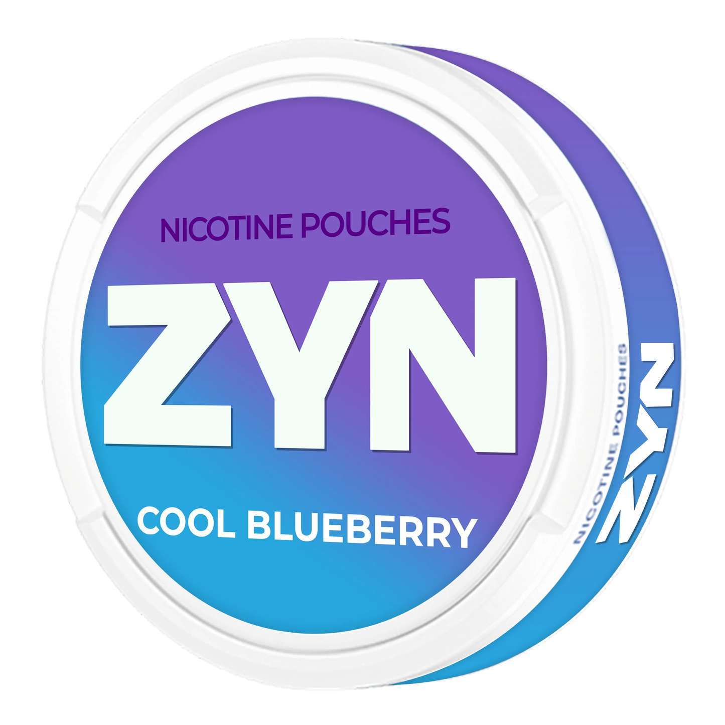 ZYN Cool Blueberry 11mg slim nicotine pouches with blue packaging, featuring sweet blueberry flavor and cooling mint accents.