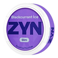 ZYN Blackcurrant Ice slim nicotine pouches with icy berry flavor, featuring blackcurrant and cooling menthol in a discreet pouch