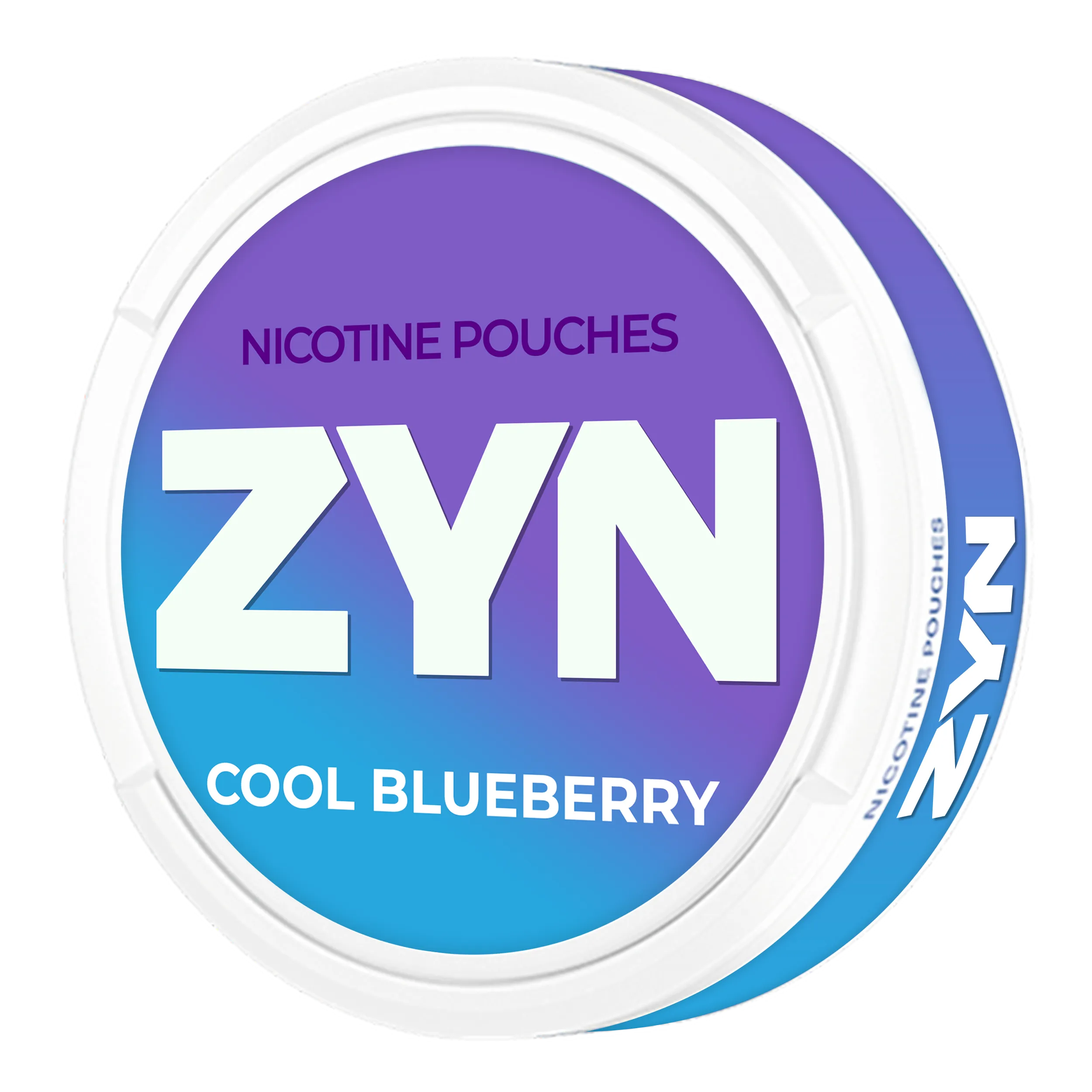 ZYN Cool Blueberry 11mg slim nicotine pouches with blue packaging, featuring sweet blueberry flavor and cooling mint accents.