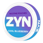 ZYN Cool Blueberry 11mg slim nicotine pouches with blue packaging, featuring sweet blueberry flavor and cooling mint accents.