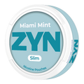ZYN Miami Mint slim nicotine pouches in packaging, featuring cool mint flavor and sleek design for discreet use